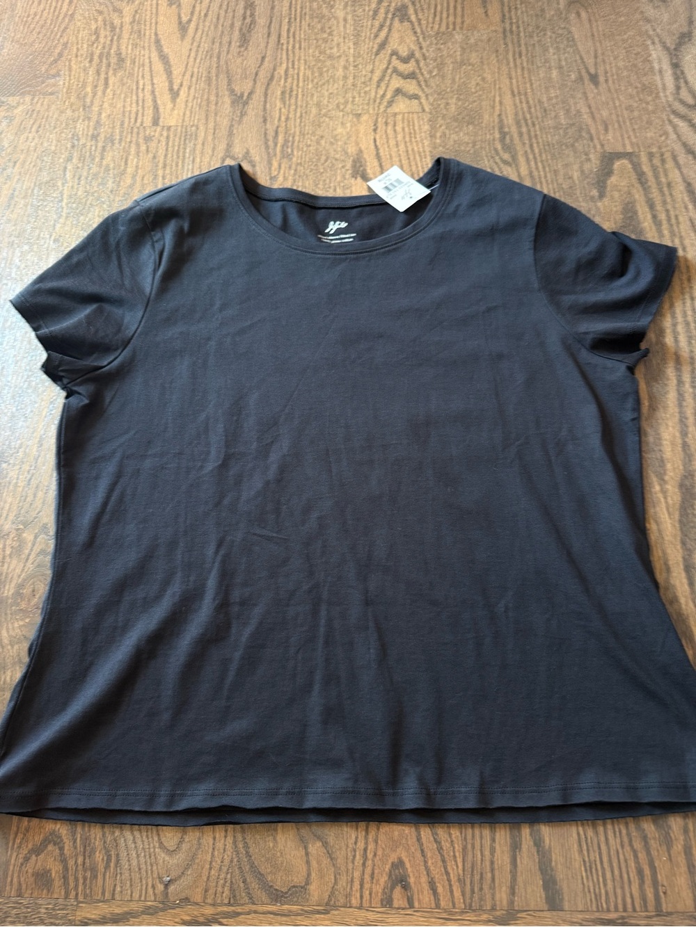 J. Jill Black Crewneck Short Sleeve Pima cotton fitted Tee size XLP